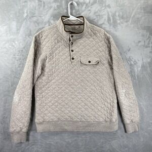 Faherty Sweater men's Large 1/4 Snap Epic Quilted Fleece Pullover Pocket *READ*